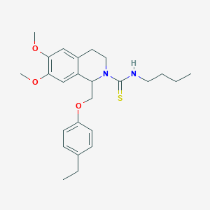 molecular formula C25H34N2O3S B2454485 N-butyl-1-((4-ethylphenoxy)methyl)-6,7-dimethoxy-3,4-dihydroisoquinoline-2(1H)-carbothioamide CAS No. 536698-44-9