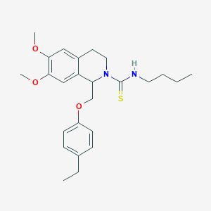 molecular formula C25H34N2O3S B2454485 N-丁基-1-((4-乙基苯氧基)甲基)-6,7-二甲氧基-3,4-二氢异喹啉-2(1H)-碳硫酰胺 CAS No. 536698-44-9