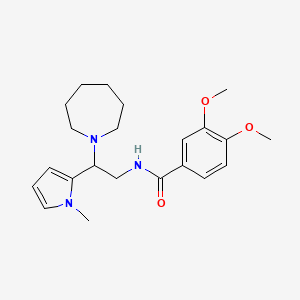 molecular formula C22H31N3O3 B2454488 N-(2-(氮杂环丁烷-1-基)-2-(1-甲基-1H-吡咯-2-基)乙基)-3,4-二甲氧基苯甲酰胺 CAS No. 1049410-81-2