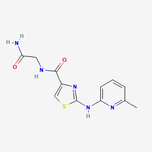 molecular formula C12H13N5O2S B2454489 N-(2-氨基-2-氧代乙基)-2-((6-甲基吡啶-2-基)氨基)噻唑-4-甲酰胺 CAS No. 1286706-12-4