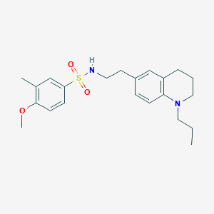 molecular formula C22H30N2O3S B2454494 4-methoxy-3-methyl-N-(2-(1-propyl-1,2,3,4-tetrahydroquinolin-6-yl)ethyl)benzenesulfonamide CAS No. 955777-51-2