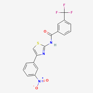 molecular formula C17H10F3N3O3S B2454498 N-[4-(3-硝基苯基)-1,3-噻唑-2-基]-3-(三氟甲基)苯甲酰胺 CAS No. 330189-84-9