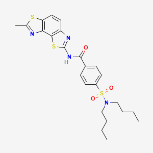 molecular formula C24H28N4O3S3 B2454499 4-(dibutylsulfamoyl)-N-(7-methyl-[1,3]thiazolo[5,4-e][1,3]benzothiazol-2-yl)benzamide CAS No. 683767-65-9