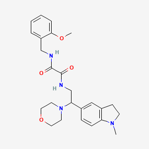 molecular formula C25H32N4O4 B2454508 N1-(2-methoxybenzyl)-N2-(2-(1-methylindolin-5-yl)-2-morpholinoethyl)oxalamide CAS No. 922557-15-1