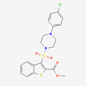 molecular formula C20H19ClN2O4S2 B2454512 Methyl 3-{[4-(4-chlorophenyl)piperazin-1-yl]sulfonyl}-1-benzothiophene-2-carboxylate CAS No. 932519-94-3