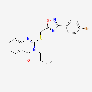 2-(((3-(4-bromophenyl)-1,2,4-oxadiazol-5-yl)methyl)thio)-3-isopentylquinazolin-4(3H)-one