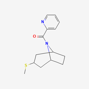 molecular formula C14H18N2OS B2454525 ((1R,5S)-3-(methylthio)-8-azabicyclo[3.2.1]octan-8-yl)(pyridin-2-yl)methanone CAS No. 1705229-55-5