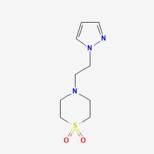 molecular formula C9H15N3O2S B2454527 4-(2-(1H-吡唑-1-基)乙基)硫代吗啉 1,1-二氧化物 CAS No. 2034284-70-1