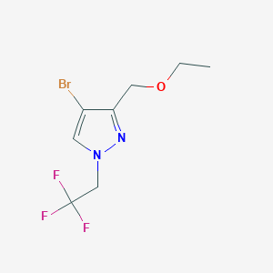 molecular formula C8H10BrF3N2O B2454528 4-bromo-3-(ethoxymethyl)-1-(2,2,2-trifluoroethyl)-1H-pyrazole CAS No. 1856073-31-8