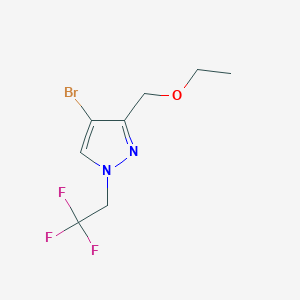 molecular formula C8H10BrF3N2O B2454528 4-溴-3-(乙氧甲基)-1-(2,2,2-三氟乙基)-1H-吡唑 CAS No. 1856073-31-8