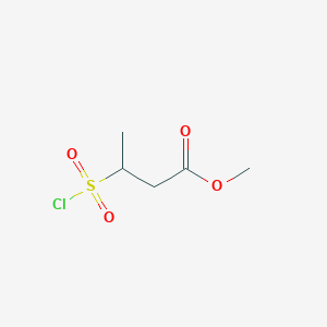 molecular formula C5H9ClO4S B2454531 3-Chlorosulfonyl-butyric acid methyl ester CAS No. 1154388-34-7