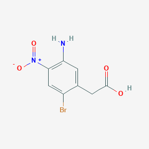 molecular formula C8H7BrN2O4 B2454536 2-(5-Amino-2-bromo-4-nitrophenyl)acetic acid CAS No. 2091408-44-3