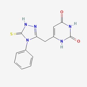 molecular formula C13H11N5O2S B2454539 6-[(4-phenyl-5-sulfanylidene-1H-1,2,4-triazol-3-yl)methyl]-1H-pyrimidine-2,4-dione CAS No. 23090-96-2