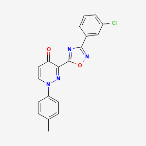 molecular formula C19H13ClN4O2 B2454540 3-(3-(3-chlorophenyl)-1,2,4-oxadiazol-5-yl)-1-(p-tolyl)pyridazin-4(1H)-one CAS No. 1112432-98-0