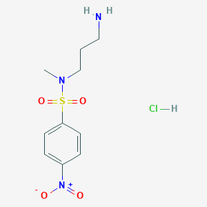 molecular formula C10H16ClN3O4S B2454543 N-(3-aminopropyl)-N-methyl-4-nitrobenzene-1-sulfonamide hydrochloride CAS No. 1129305-89-0
