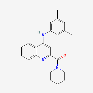 molecular formula C23H25N3O B2454547 (4-((3,5-Dimethylphenyl)amino)quinolin-2-yl)(piperidin-1-yl)methanone CAS No. 1226459-34-2