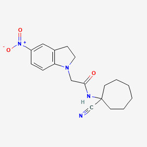 molecular formula C18H22N4O3 B2454549 N-(1-cyanocycloheptyl)-2-(5-nitro-2,3-dihydro-1H-indol-1-yl)acetamide CAS No. 1259140-97-0