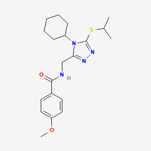 N-((4-cyclohexyl-5-(isopropylthio)-4H-1,2,4-triazol-3-yl)methyl)-4-methoxybenzamide