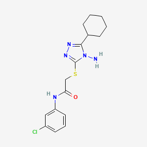 molecular formula C16H20ClN5OS B2454564 2-[(4-amino-5-cyclohexyl-4H-1,2,4-triazol-3-yl)sulfanyl]-N-(3-chlorophenyl)acetamide CAS No. 575471-11-3
