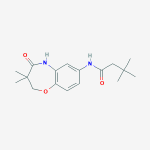 molecular formula C17H24N2O3 B2454565 N-(3,3-dimethyl-4-oxo-2,3,4,5-tetrahydrobenzo[b][1,4]oxazepin-7-yl)-3,3-dimethylbutanamide CAS No. 921817-28-9