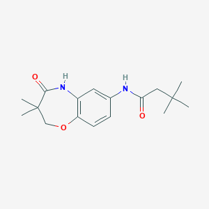 molecular formula C17H24N2O3 B2454565 N-(3,3-二甲基-4-氧代-2,3,4,5-四氢苯并[b][1,4]恶二杂环庚-7-基)-3,3-二甲基丁酰胺 CAS No. 921817-28-9