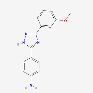 molecular formula C15H14N4O B2454568 4-(5-(3-methoxyphenyl)-1H-1,2,4-triazol-3-yl)aniline CAS No. 1049031-97-1