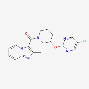 molecular formula C18H18ClN5O2 B2454569 (3-((5-Chloropyrimidin-2-yl)oxy)piperidin-1-yl)(2-methylimidazo[1,2-a]pyridin-3-yl)methanone CAS No. 2034499-00-6
