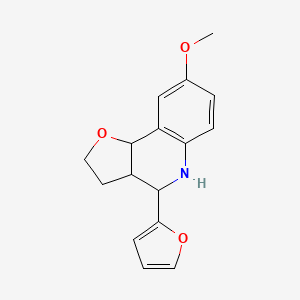 molecular formula C16H17NO3 B2454573 4-呋喃-2-基-8-甲氧基-2,3,3a,4,5,9b-六氢-呋并[3,2-c]喹啉 CAS No. 745787-23-9