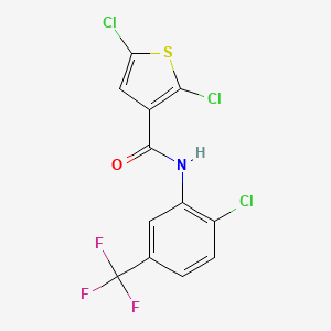 molecular formula C12H5Cl3F3NOS B2454578 2,5-二氯-N-(2-氯-5-(三氟甲基)苯基)噻吩-3-羧酰胺 CAS No. 393838-55-6