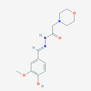 molecular formula C14H19N3O4 B2454582 (E)-N'-(4-hydroxy-3-methoxybenzylidene)-2-morpholinoacetohydrazide CAS No. 330663-08-6