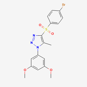 molecular formula C17H16BrN3O4S B2454588 4-(4-Bromophenyl)sulfonyl-1-(3,5-dimethoxyphenyl)-5-methyltriazole CAS No. 1097885-26-1