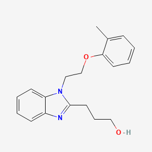 molecular formula C19H22N2O2 B2454590 3-[1-[2-(2-Methylphenoxy)ethyl]benzimidazol-2-yl]propan-1-ol CAS No. 615280-01-8
