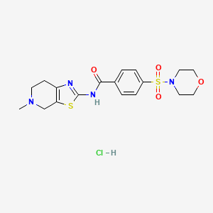 molecular formula C18H23ClN4O4S2 B2454592 N-(5-methyl-4,5,6,7-tetrahydrothiazolo[5,4-c]pyridin-2-yl)-4-(morpholinosulfonyl)benzamide hydrochloride CAS No. 1189486-61-0