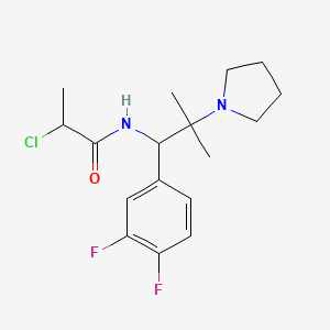 molecular formula C17H23ClF2N2O B2454595 2-Chloro-N-[1-(3,4-difluorophenyl)-2-methyl-2-pyrrolidin-1-ylpropyl]propanamide CAS No. 2411267-10-0