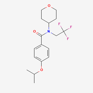 molecular formula C17H22F3NO3 B2454596 4-isopropoxy-N-(tetrahydro-2H-pyran-4-yl)-N-(2,2,2-trifluoroethyl)benzamide CAS No. 1428379-74-1
