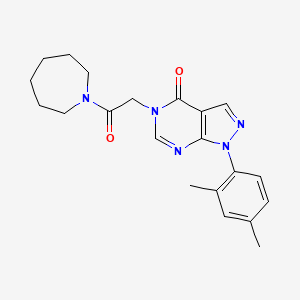 molecular formula C21H25N5O2 B2454605 5-[2-(Azepan-1-yl)-2-oxoethyl]-1-(2,4-dimethylphenyl)pyrazolo[3,4-d]pyrimidin-4-one CAS No. 894998-12-0