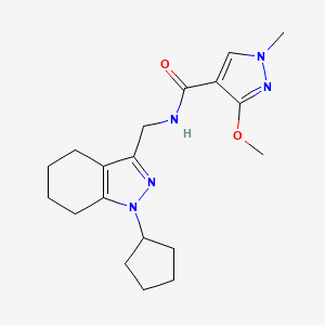 molecular formula C19H27N5O2 B2454608 N-((1-cyclopentyl-4,5,6,7-tetrahydro-1H-indazol-3-yl)methyl)-3-methoxy-1-methyl-1H-pyrazole-4-carboxamide CAS No. 1448031-13-7