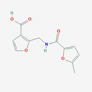 molecular formula C12H11NO5 B2454609 2-{[(5-Methyl-furan-2-carbonyl)-amino]-methyl}-furan-3-carboxylic acid CAS No. 505066-96-6