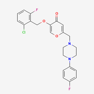 5-((2-chloro-6-fluorobenzyl)oxy)-2-((4-(4-fluorophenyl)piperazin-1-yl)methyl)-4H-pyran-4-one