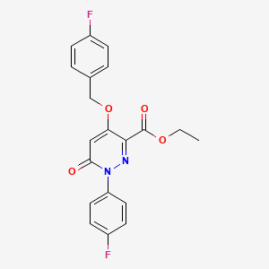 molecular formula C20H16F2N2O4 B2454613 Ethyl 1-(4-fluorophenyl)-4-[(4-fluorophenyl)methoxy]-6-oxopyridazine-3-carboxylate CAS No. 899992-13-3