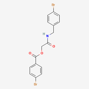 molecular formula C16H13Br2NO3 B2454615 {[(4-Bromophenyl)methyl]carbamoyl}methyl 4-bromobenzoate CAS No. 1794935-05-9
