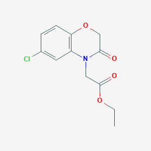 molecular formula C12H12ClNO4 B2454622 ethyl (6-chloro-3-oxo-2,3-dihydro-4H-1,4-benzoxazin-4-yl)acetate CAS No. 26494-57-5