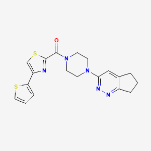(4-(6,7-dihydro-5H-cyclopenta[c]pyridazin-3-yl)piperazin-1-yl)(4-(thiophen-2-yl)thiazol-2-yl)methanone