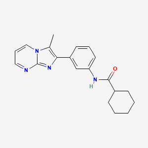molecular formula C20H22N4O B2454640 N-[3-(3-甲基咪唑并[1,2-a]嘧啶-2-基)苯基]环己烷甲酰胺 CAS No. 847388-33-4