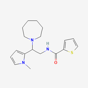 molecular formula C18H25N3OS B2454641 N-(2-(azepan-1-yl)-2-(1-methyl-1H-pyrrol-2-yl)ethyl)thiophene-2-carboxamide CAS No. 1049366-71-3