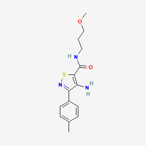 molecular formula C15H19N3O2S B2454653 4-氨基-N-(3-甲氧基丙基)-3-(对甲苯基)异噻唑-5-甲酰胺 CAS No. 1286702-64-4