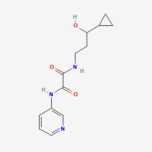 molecular formula C13H17N3O3 B2454654 N1-(3-环丙基-3-羟基丙基)-N2-(吡啶-3-基)草酰胺 CAS No. 1421532-26-4