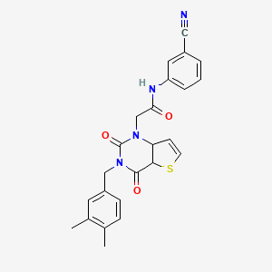 molecular formula C24H20N4O3S B2454656 N-(3-cyanophenyl)-2-{3-[(3,4-dimethylphenyl)methyl]-2,4-dioxo-1H,2H,3H,4H-thieno[3,2-d]pyrimidin-1-yl}acetamide CAS No. 1252893-20-1