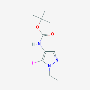 molecular formula C10H16IN3O2 B2454657 叔丁基N-(1-乙基-5-碘吡唑-4-基)氨基甲酸酯 CAS No. 2503201-94-1