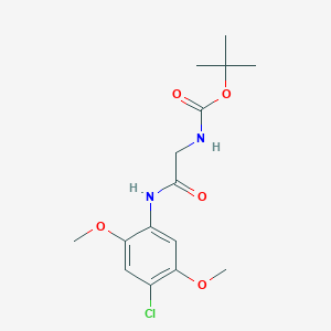 molecular formula C15H21ClN2O5 B2454661 tert-butyl N-{[(4-chloro-2,5-dimethoxyphenyl)carbamoyl]methyl}carbamate CAS No. 1823319-96-5